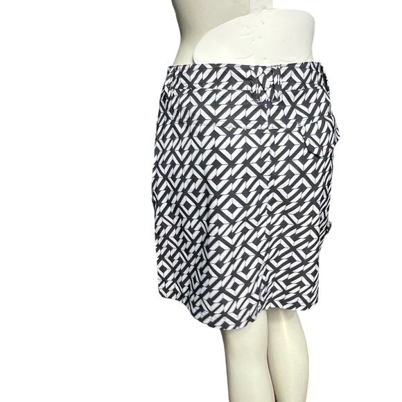 N'vo by Lancot Women's Black and White Geometric Print Skirt Size 4 - Picture 6 of 13